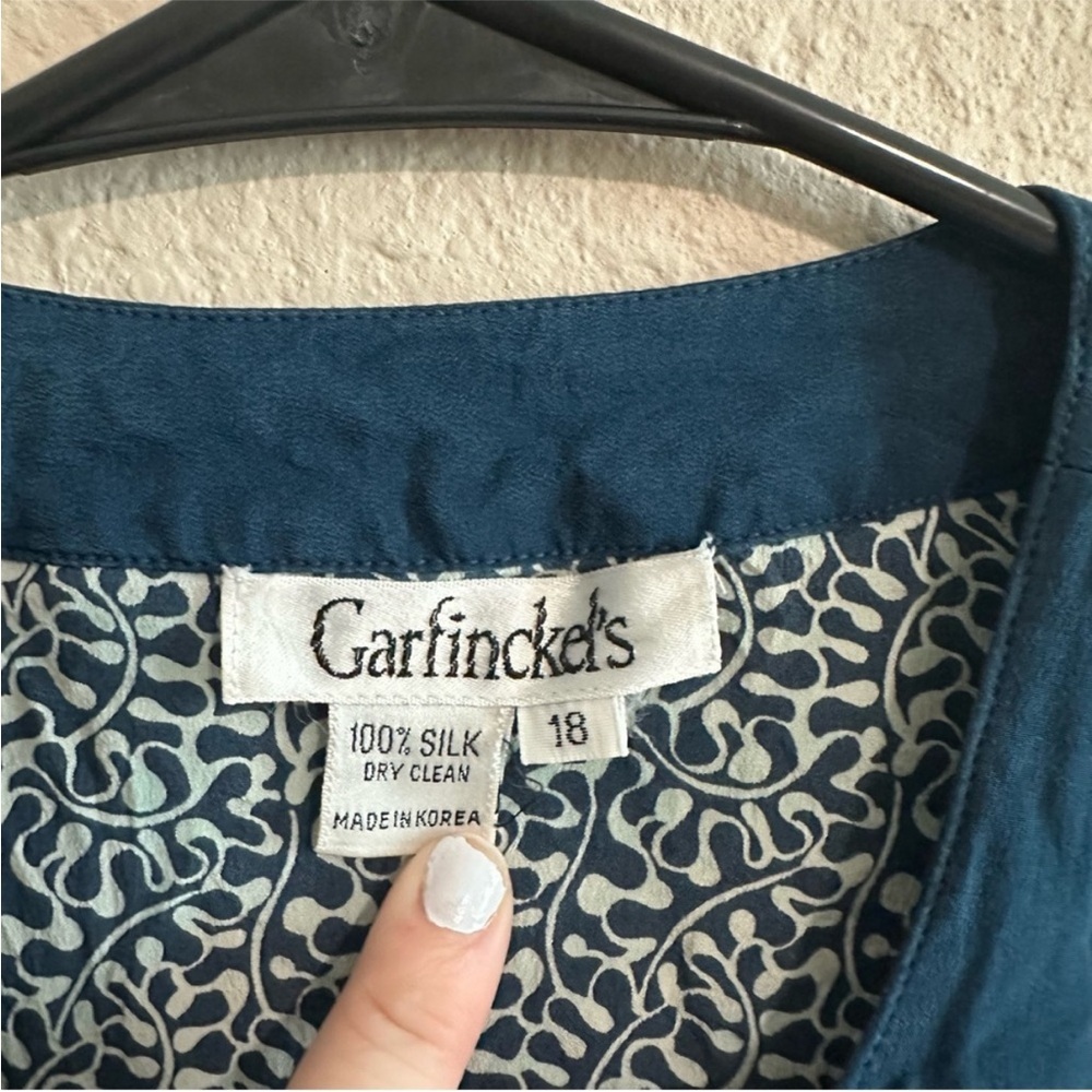 Vintage Garfinckel’s Silk Tie Front Midi dress - Picture 6 of 6